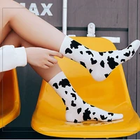 2020 new japanese women girls cotton cartoon cute socks meias harajuku animal stripes milk cow printed long crew socks