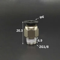 10 pcs dn6 g 18 bsp male x fit tube od 6mm nickel plated brass pneumatic air hose quick connector push in coupler water gas