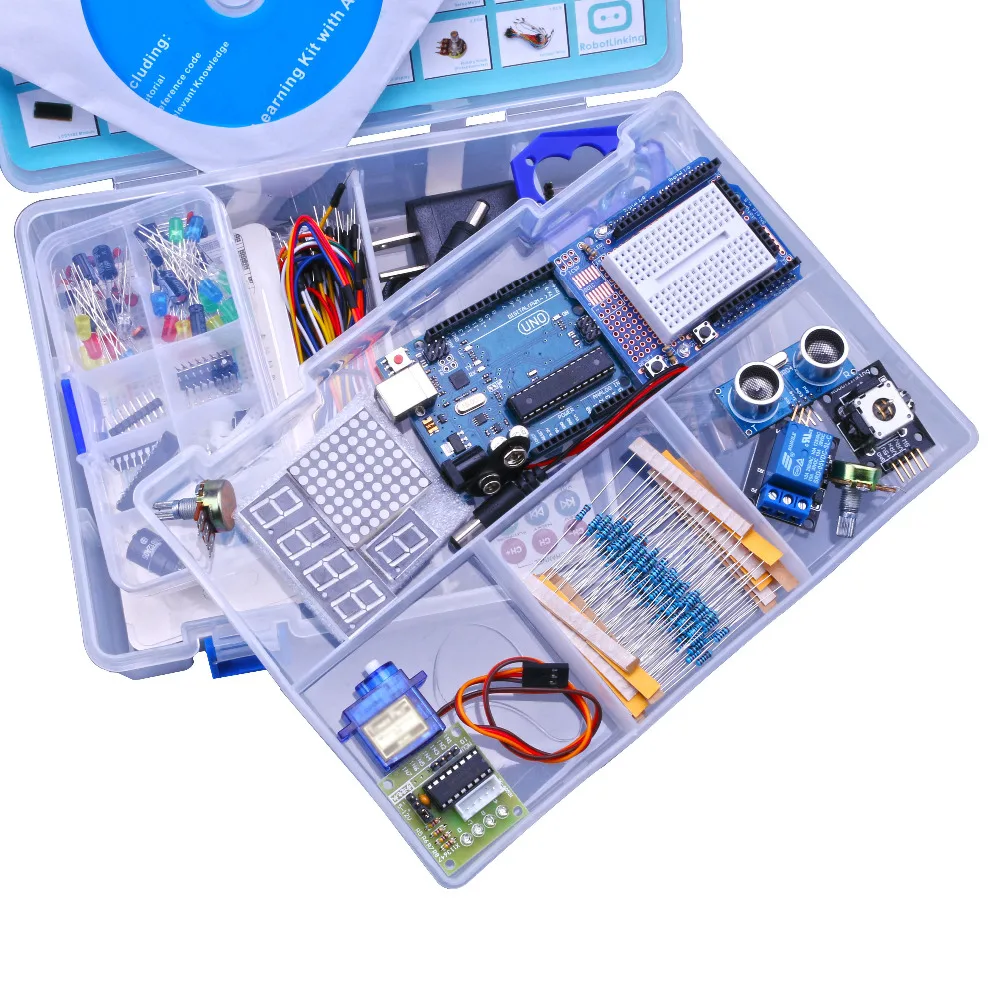 Стартовый комплект KUONGSHUN Ultimate включая ультразвуковой датчик UNO R3 LCD1602 экран для