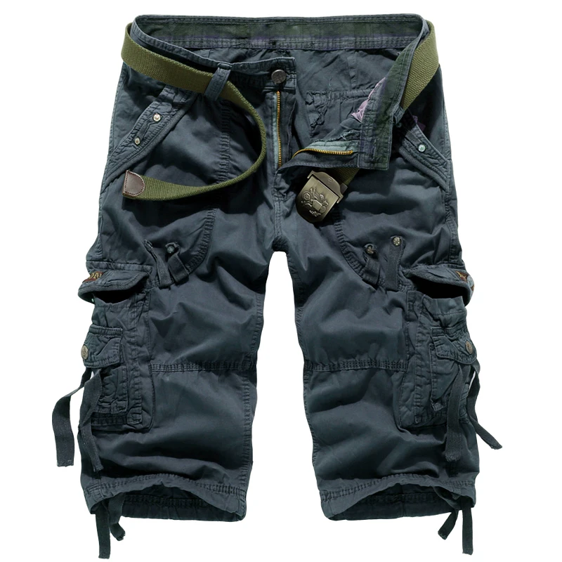 

2021 Summer New Cargo Pants Men Cotton Calf-length Male Trousers Tactical Casual Outdoor Mens Pants