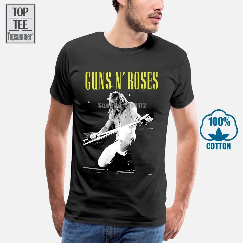 Черная футболка Guns N Roses Axl Rose Stage концерт Live Pic новый официальный тур | Мужская