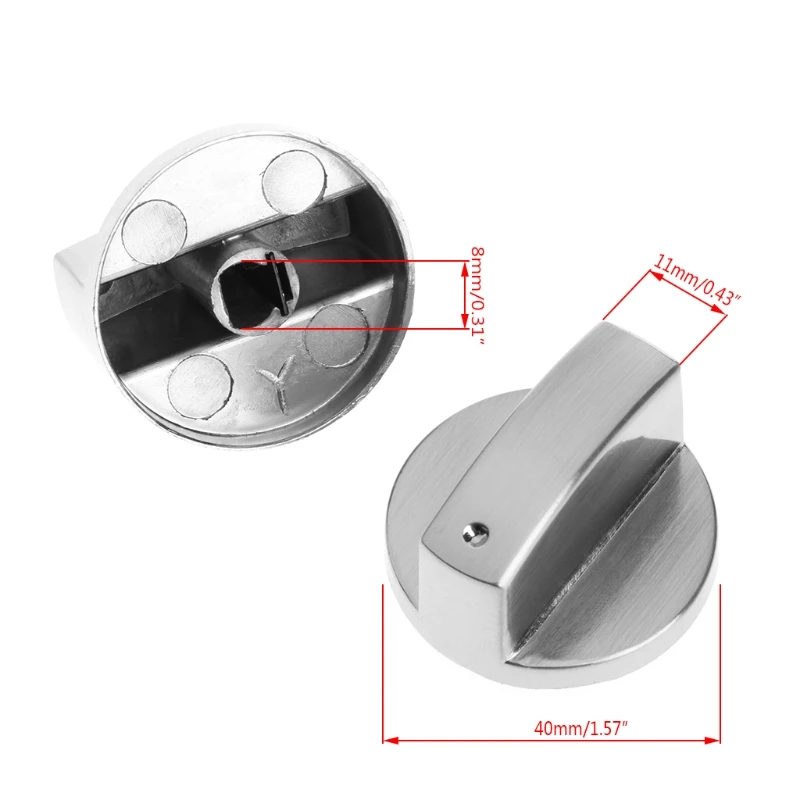 

2Pcs Switch Gas Stove Parts Metal Knob Cooker Oven Kitchen Control Universal New