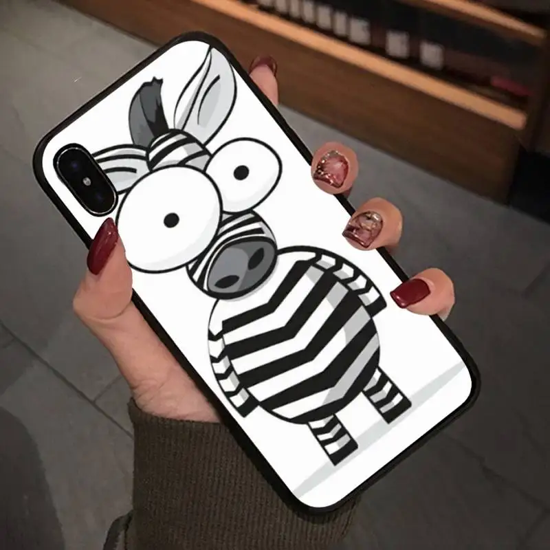 Роскошный чехол в полоску с изображением животных черный белый Зебра для Iphone 5s Se 6