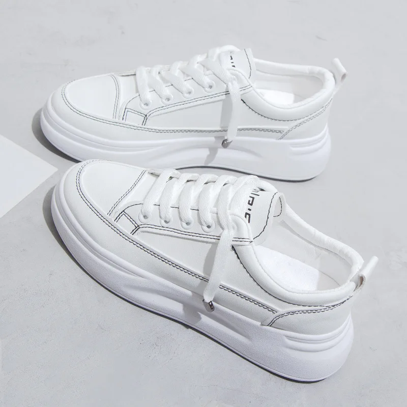 Кроссовки женские на мягкой подошве повседневные туфли платформе дышащие белые
