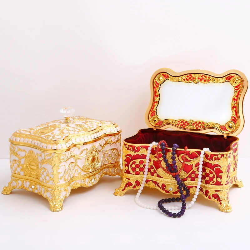 

Europe large capacity metal jewelry box metal storage boxes makeup organizer storage organizer for girl gifts Z149