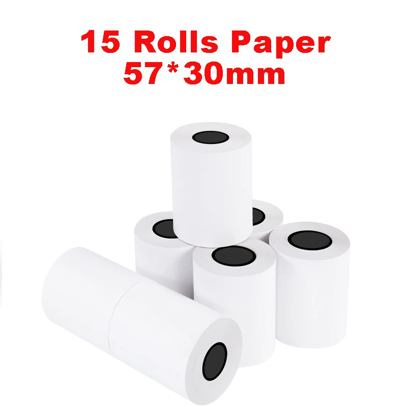 15 Rolls paper Xprinter 58 мм Мобильный телефон Bluetooth чековый принтер тепловой беспроводной принтер pos для iOS Android Pc USB порт для магазина - Цвет: 15 Rolls paper