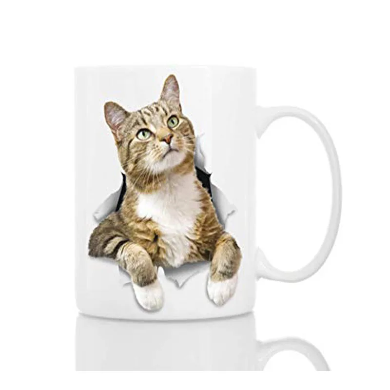 Забавная керамическая кофейная кружка с изображением кошки 11 унций | Идеальный