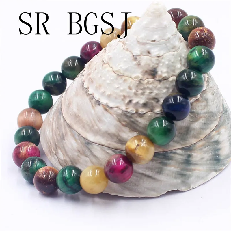 

Free Shipping 6mm 8mm 10mm Wholesale Natural Gems Stone Adjustable Mixed Tiger Eye Stone Bracelet 7-8inch