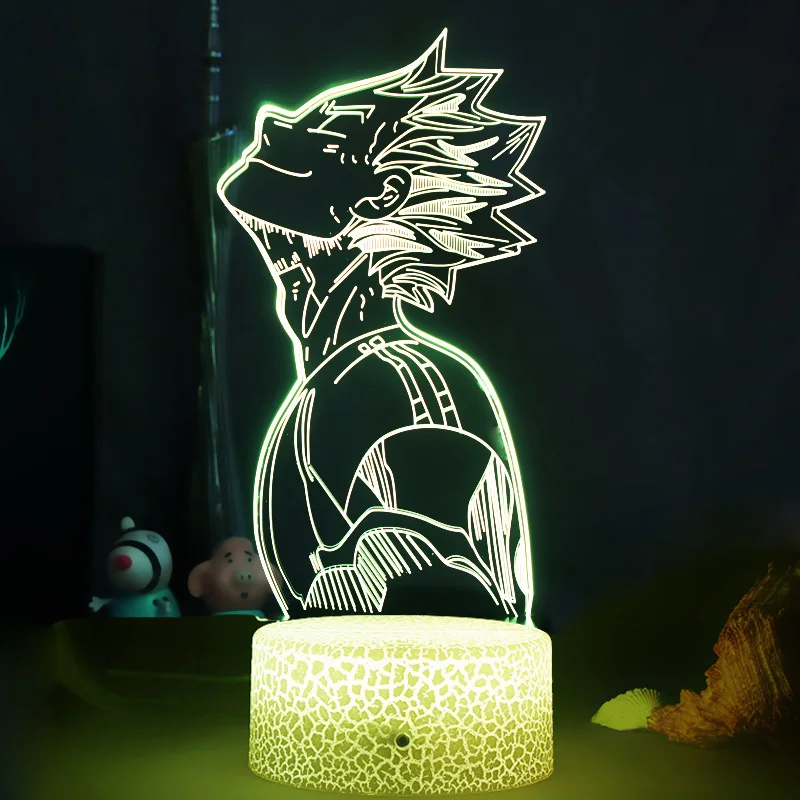 

3D Illusion Night Light Anime Haikyu Lamp Child Kids Birthday Gift Manga Gadget Kotaro Bokuto Lamp Haikyuu for Bedroom Decor