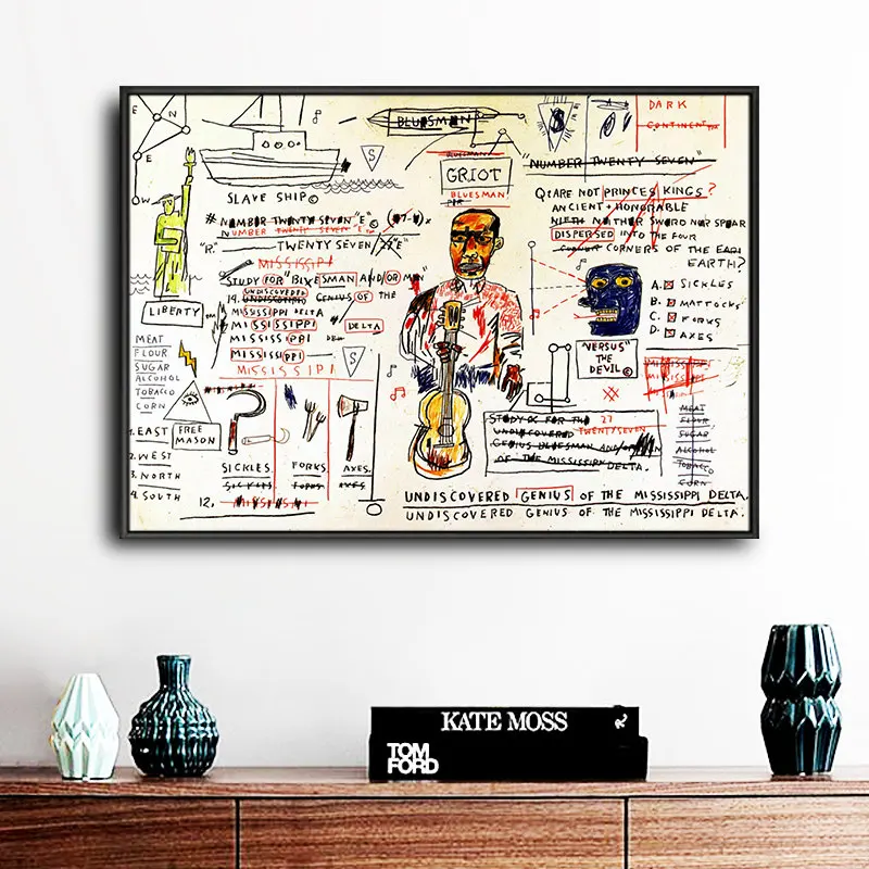 

Basquiat Graffiti Art Pictures Abstract Canvas Painting Wall Art Posters and Prints Modern Gallery Living Room Home Decor