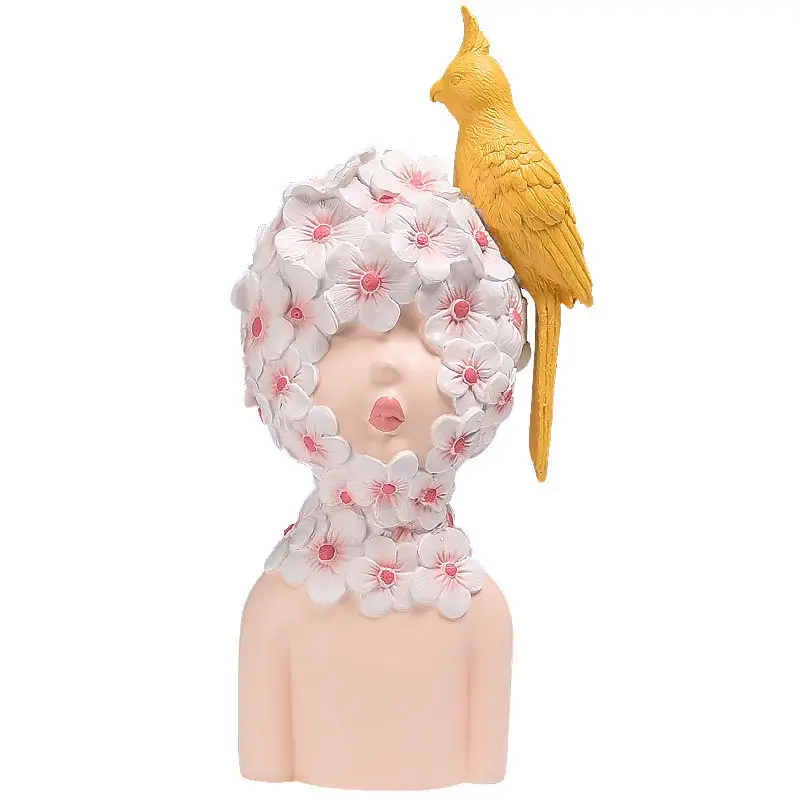 

Nordic Cute Girl Character Resin Statue Crafts Ornament Home Furnishing Livingroom Table Figurines Decoration Office Accessories