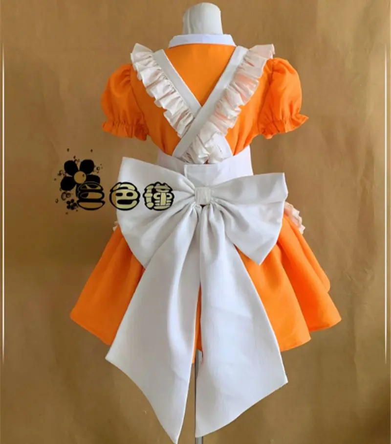 Bestellen Neue Meerjungfrau Melody Pichi Pichi Pitch Seira Cosplay Kostüm Nette Orange Maid Outfit Aktivität Partei Rolle Spielen Kleidung Nach-machen