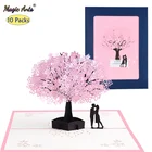10 упаковок Вишневое дерево всплывающие цветы открытка на годовщину День матери День рождения все случаи жизни 3D поздравительные открытки