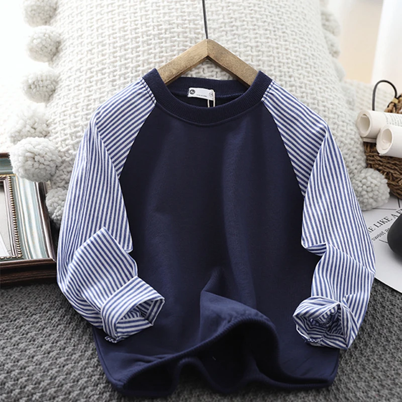 Весенний свитер для маленьких мальчиков детская одежда хлопковая футболка с