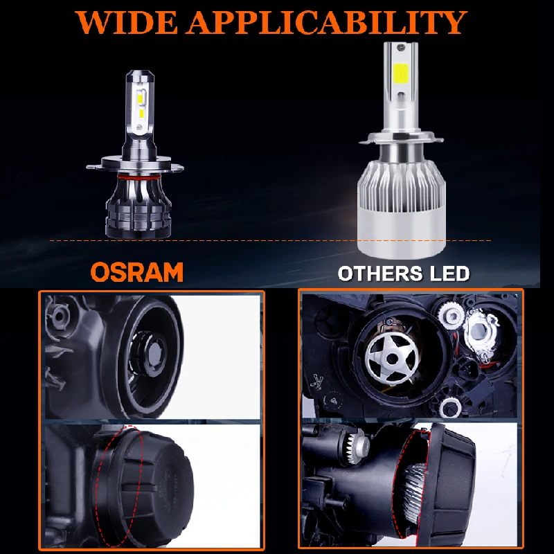 Светодиодные лампы для автомобильных фар OSRAM 2 шт. головного света H4 h7 H8 H9 HIR2 9012 H1