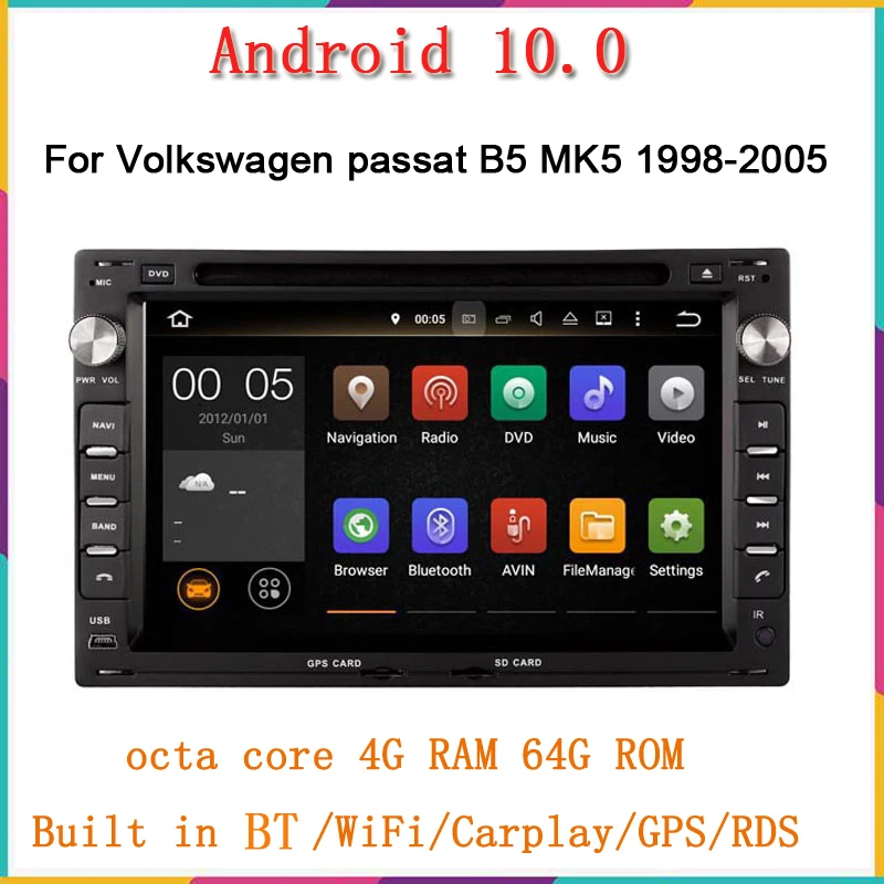 

Автомобильный мультимедийный плеер 8 ядер Android 10 для Volkswagen PASSAT B5 T5 golf polo gps-навигация автомобильное радио аудио стерео головное устройство ...
