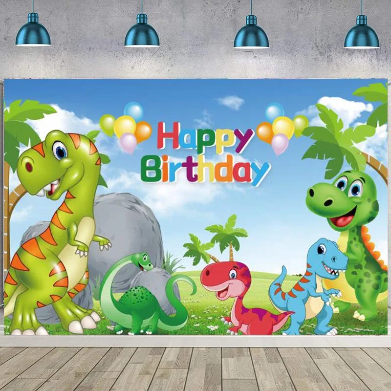 Фон с динозавром Юрского периода для фотосъемки новорожденных детей вечеринки в честь Дня Рождения пользовательский фон для фотосъемки ре...