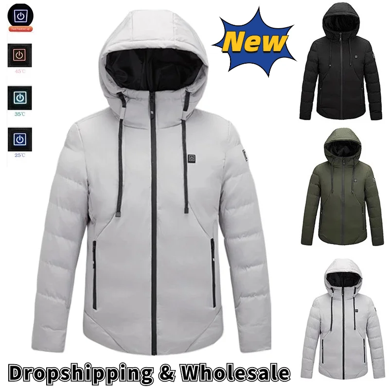 Зимняя куртка с подогревом для мужчин и женщин жилет длинным рукавом