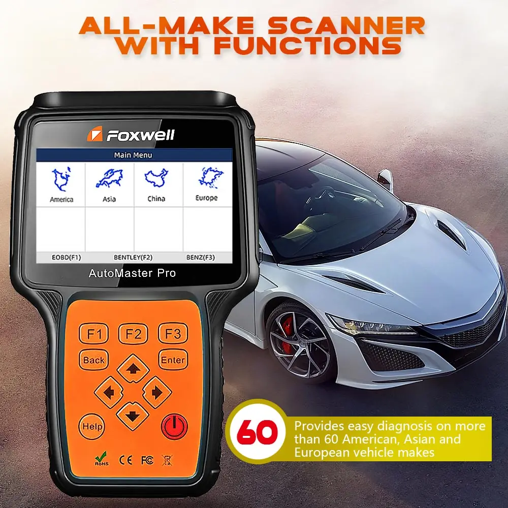 Foxwell NT680 диагностический сканер для всех систем светильник масла/Сброс