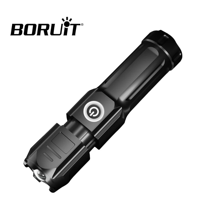 

BORUiT светодиодный высокое Мощность вспышка светильник 300LM 4-Режим масштабирования фонарь Применение 18650 Батарея Фонари Водонепроницаемый ох...