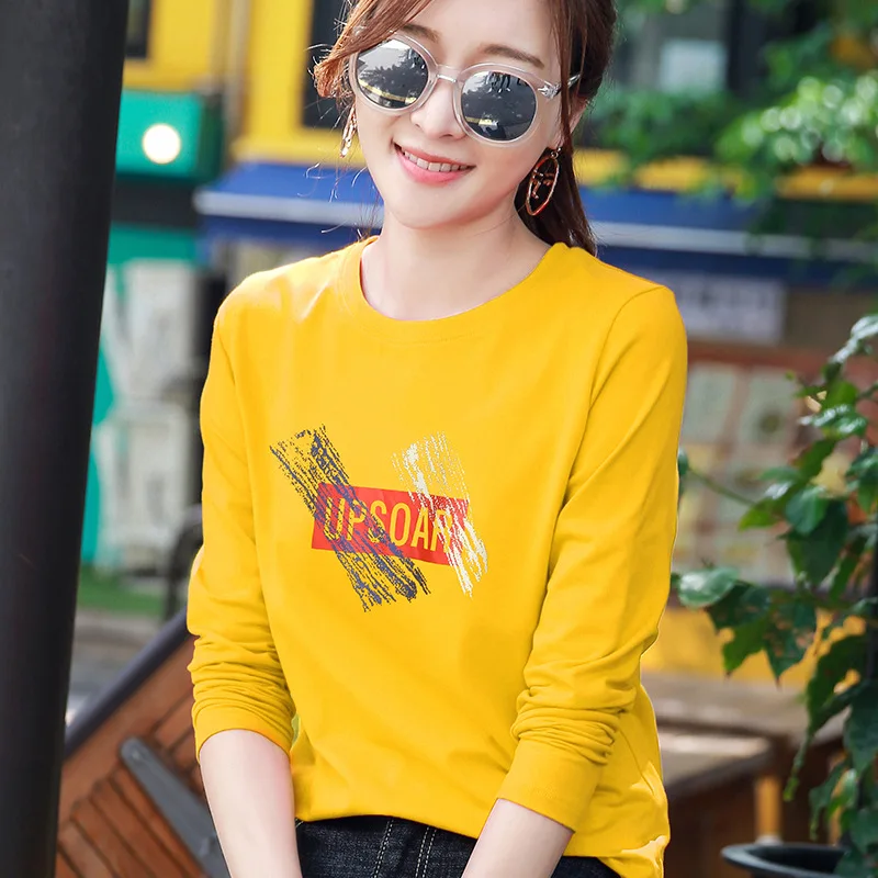 Осенняя модная женская серая японская Harajuku Милая однотонная свободная футболка