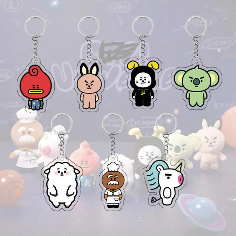 

KPOP Bangtan Boys Baby UNIVERSE Series Cartoon Acrylic Keychain Pendant Backpack Accessories Cosplay Gift Fan Collection