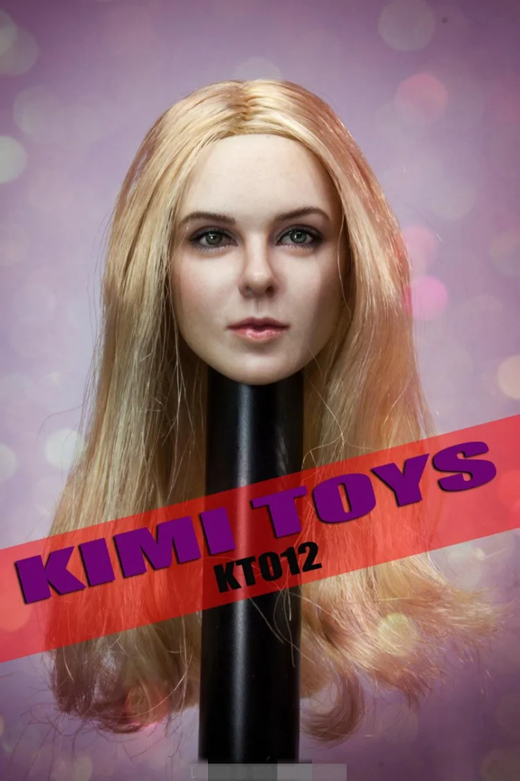 

1/6 Scale KIMI TOYS KT012 Female European American Blond Long Hair Girl Head Sculpt Fit 12'' TBLeague Phicen Body Action Figure