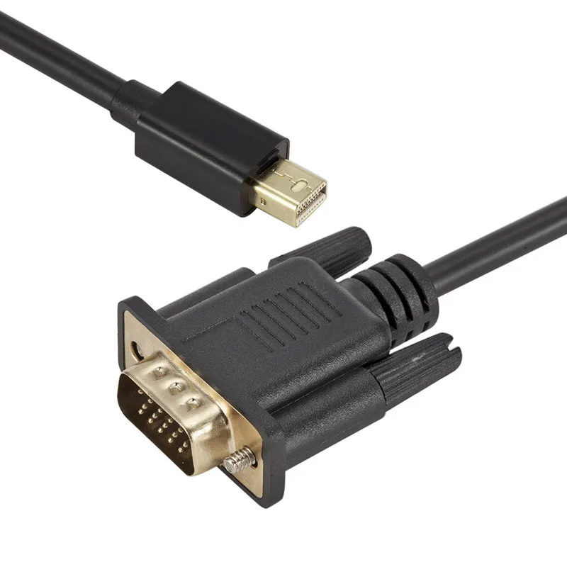 

Mini DP To VGA 1.8m Adapter OEM Gold-plated Connector Long-life Molded Stress Relief Device