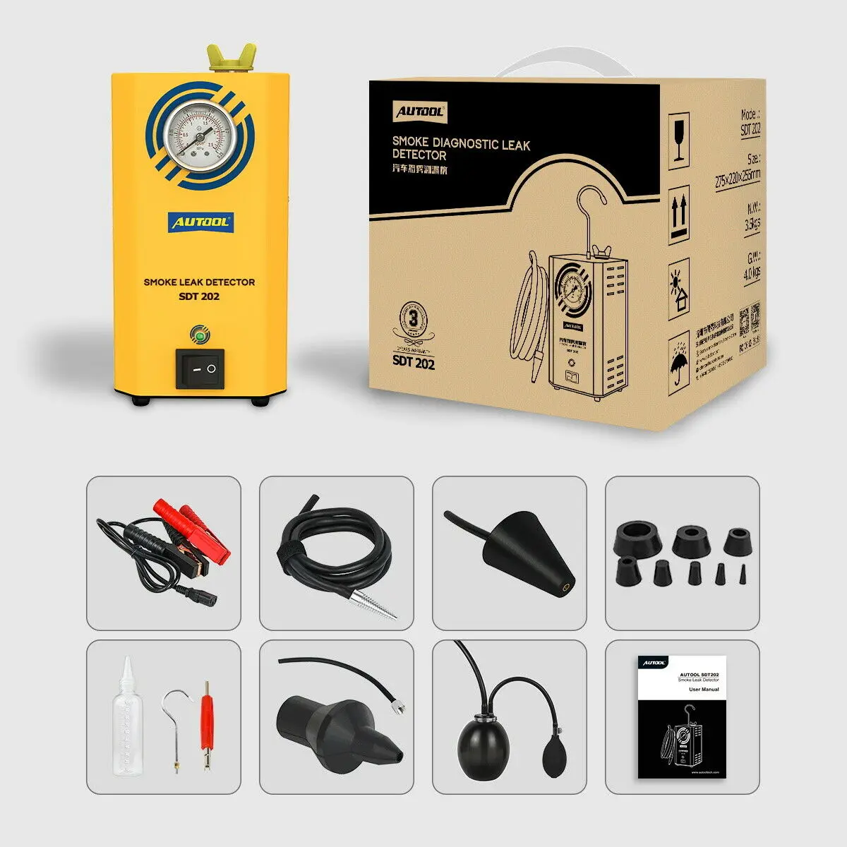 

Car Smoke Leak Detector Smoke Machine EVAP Fuel Pipe Diagnostic SDT-202