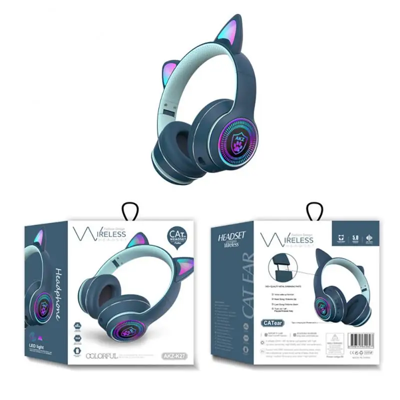 

Wired Headset Gamer Black Cat Ear Headset PS4 Phone PC With Microphone 3.5mm Gaming Phone For PS4 Overear Gamer Black