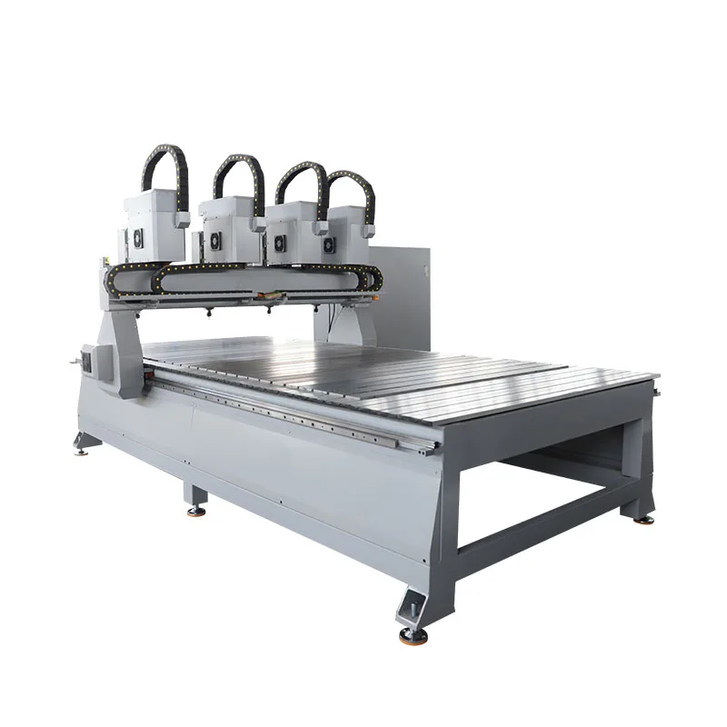 Многоголовый 3 осевой фрезерный станок с ЧПУ для резьбы по дереву алюминиевый