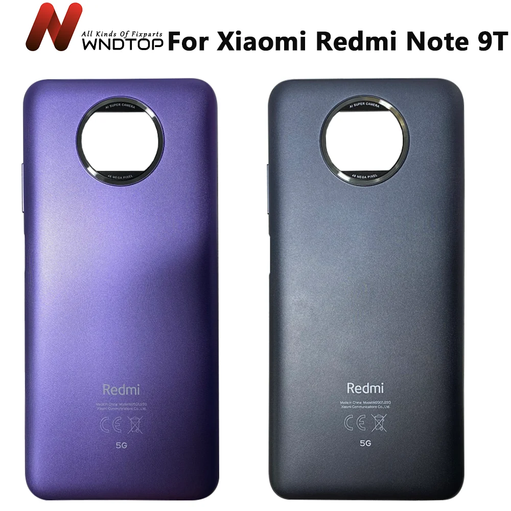 

Original For Xiaomi Redmi Note 9T Back Battery Cover Door Rear Housing M2007J22G, J22 Battery Cover Replacement Case