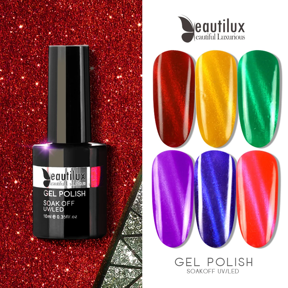 Beautilux Гель лак кошачий глаз Магнитный Soa УФ гель для ногтей LED эмалированный
