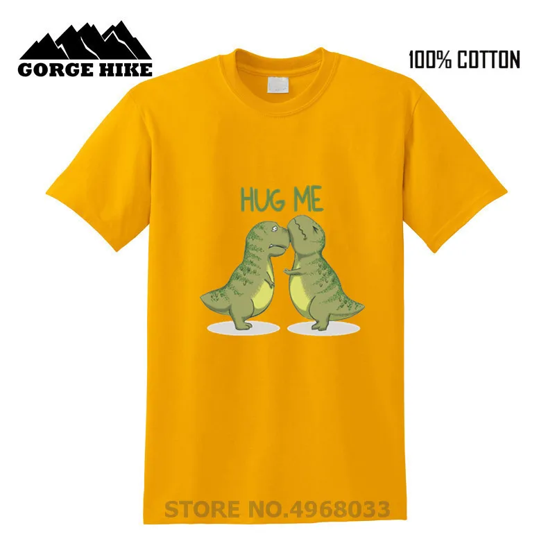 Вдохновленный Дизайн Hug Me милая Мужская футболка с динозавром для малышей летняя