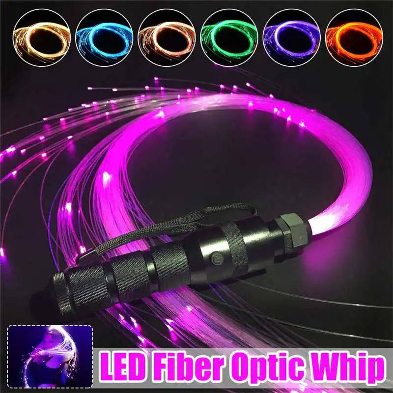 

LED Fiber Optic Whip Dance Whip 360 Degree Multicolor Fiber Optic Flashlight for Parties Lights Shows Christmas Music Festival