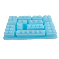 silicone building blocks 3d diy mold chocolate tray jello brownie dessert pastries mould cake decoration tool 1 piece
