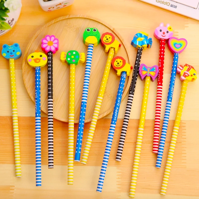 Прекрасный комплект из 3 предметов милые Креативные HB карандаш с ластиком детей