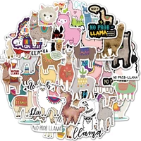103050pcs cute animal grass mud horse alpaca graffiti waterproof sticker luggage laptop decoration sticker wholesale