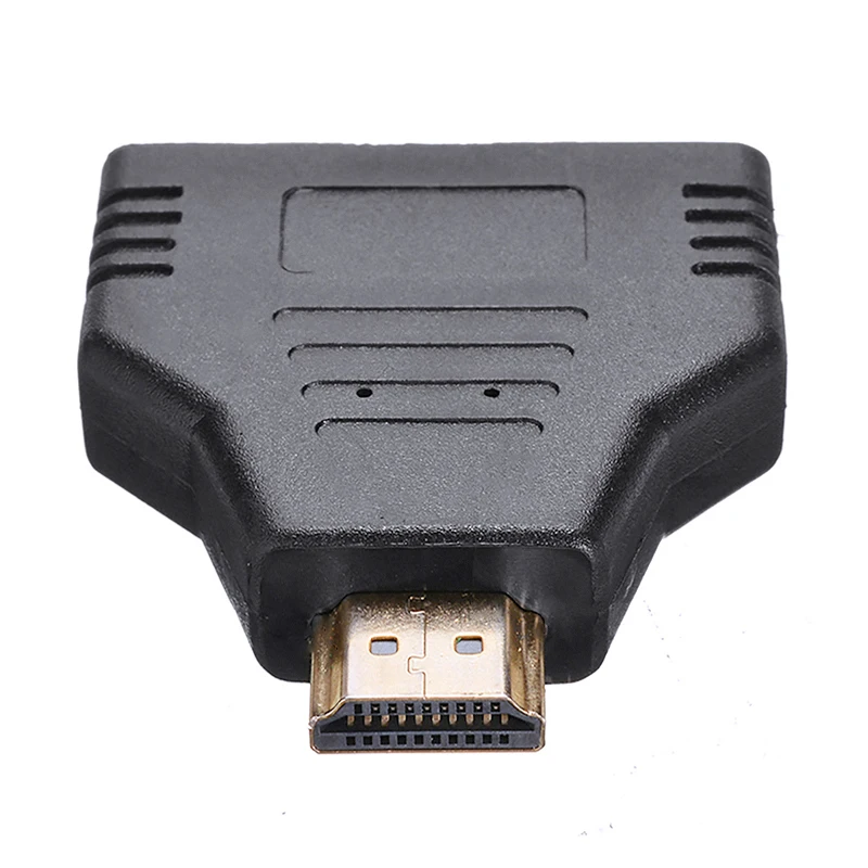 1 шт. черный мужского и женского пола совместимому с HDMI сплиттер адаптер в 2 Out
