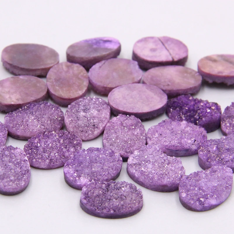 4 шт. натуральный синий кулон agates Druzy Шарм плоский кабошон Овальные Кабошоны
