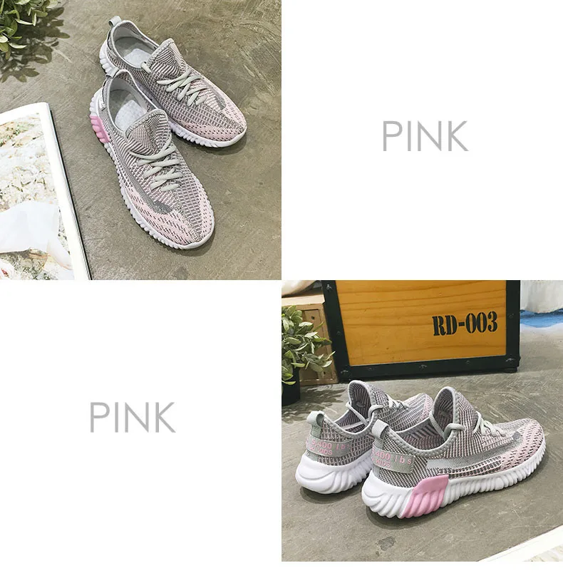 NIKEZI/семейная одежда для родителей и детей, для девочек и мальчиков, детская одежда, сетчатые вязаные Лоферы без шнуровки, кроссовки для бега Yeezys Air Boost
