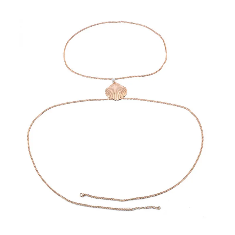Модные пикантные металлические бусины в форме ракушки цепочка для тела пляжном