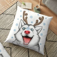 merry christmas husky rudolph cushion cover pillowcase 2020 christmas sofa cushions pillow cases pillow covers new year 2021