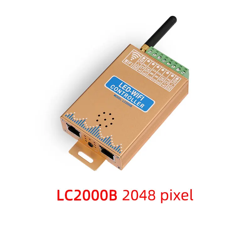 LC2000B LC2000A/B Wi-Fi музыкальный SPI контроль светодиодный цифровой пиксельный светильник, светодиодный контроллер экрана 1024-2048 пикселей, со встроенным микрофоном - Цвет: LC2000B