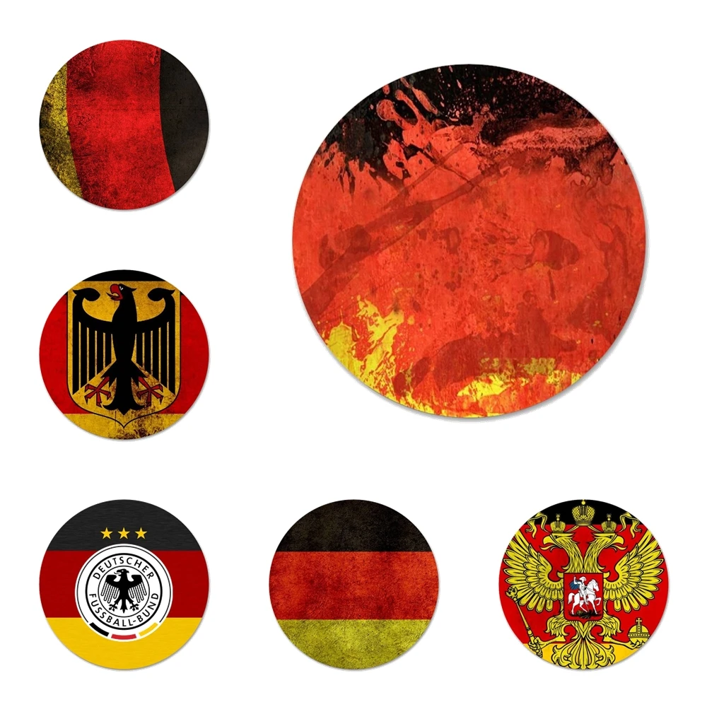 58 мм в виде немецкого флага значок на булавке декоративные Броши Металлические
