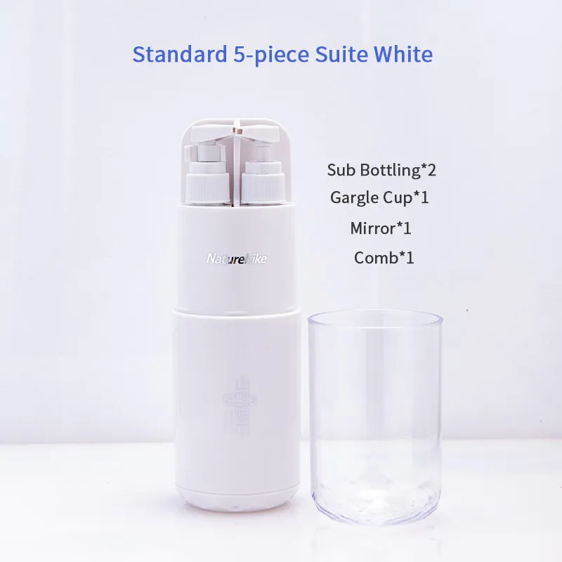 White(Standard-5) Naturehike 45 мл суб розлива портативная чашка для полоскания многофункциональная 8 шт костюм предотвращение утечки Сухой Влажной сепарации чашка для путешествий костюм - Цвет: White(Standard-5)