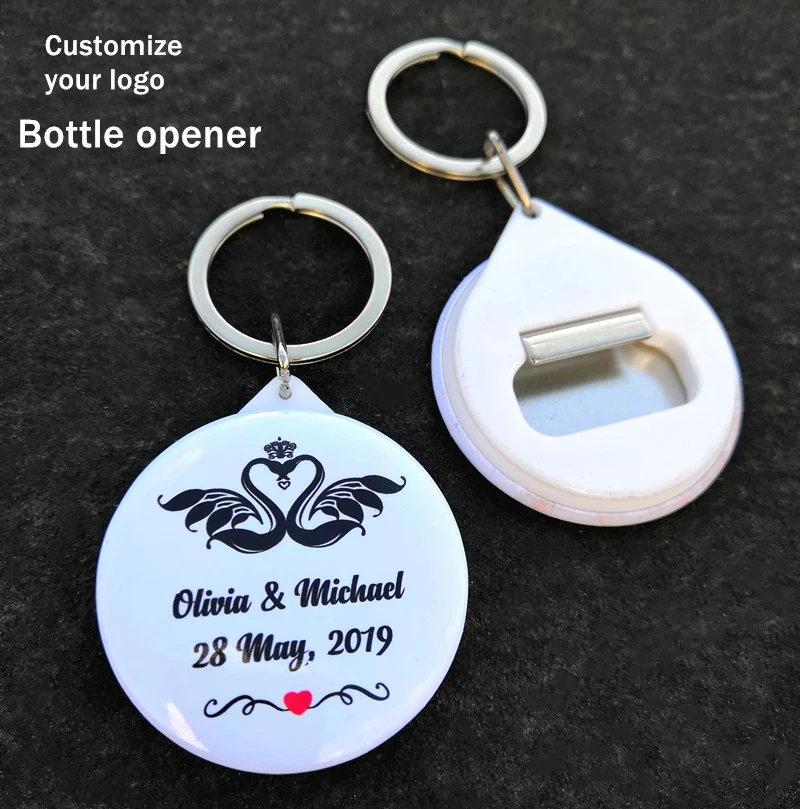 50 шт. открывалка для бутылок с индивидуальным именем и датой брелок ключей