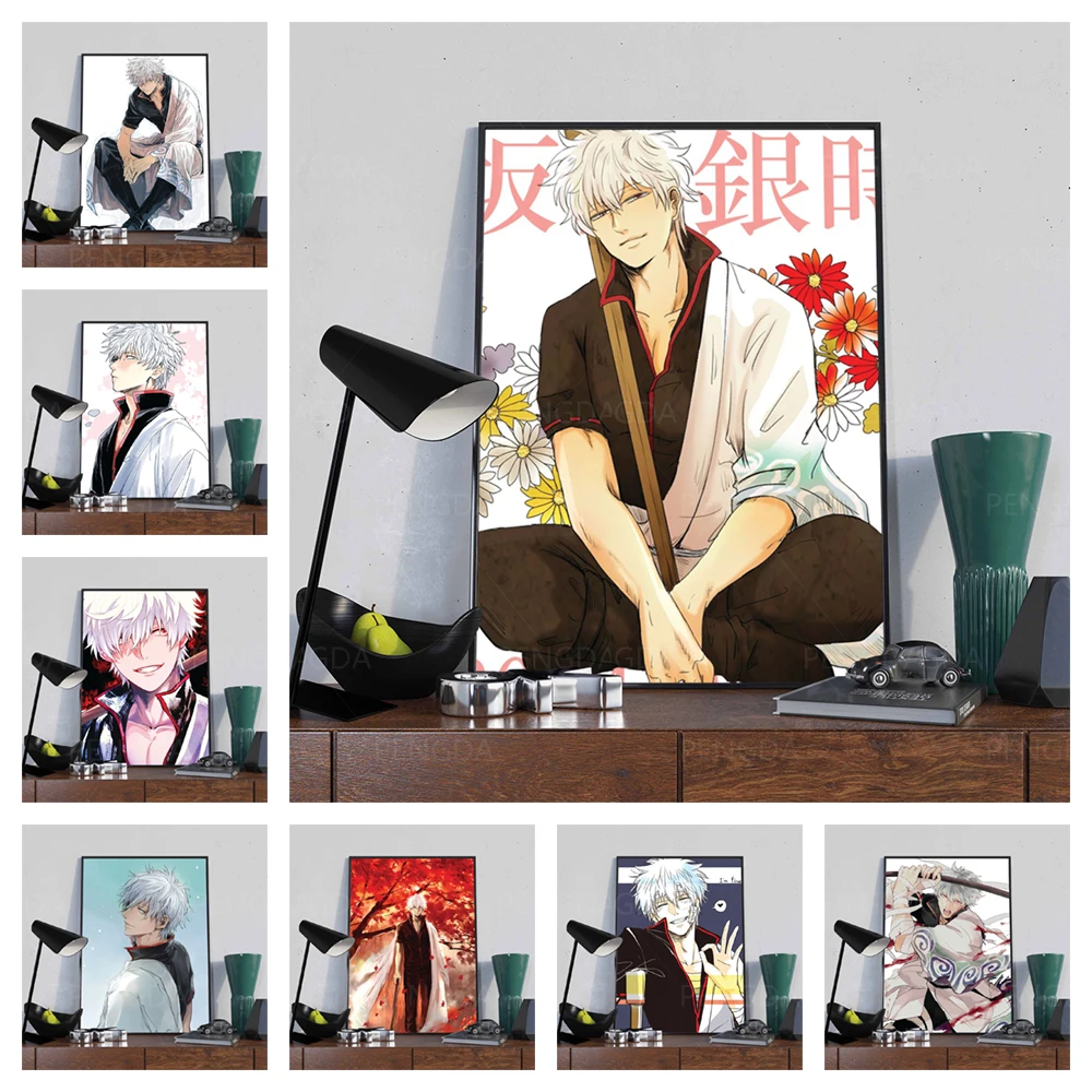 

Canvas HD Print GINTAMA Painting Wall Art Poster Home Decoration Japanese Anime Pictures for Living Room Modular No Framework