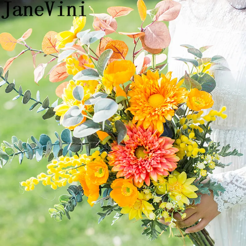 Свадебные букеты из искусственных цветов оранжево желтого цвета|Свадебные