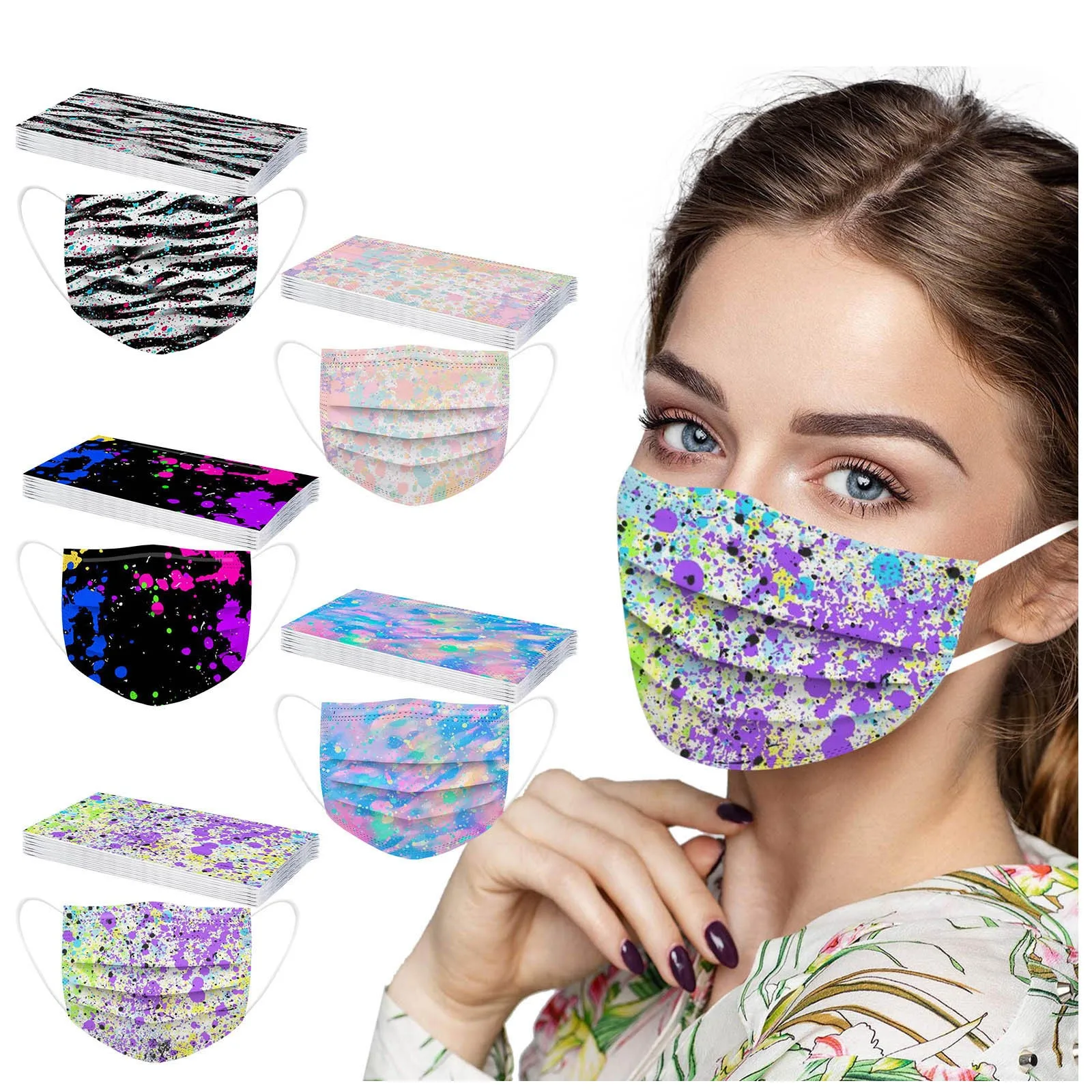 

Пыленепроницаемая 3-слойная одноразовая Защитная маска для взрослых на Хэллоуин, 10 шт.